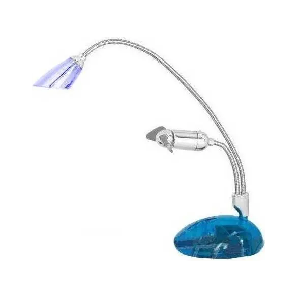 Lampe pour pc avec prise usb et mini ventilateur lampe de bureau de table bleue