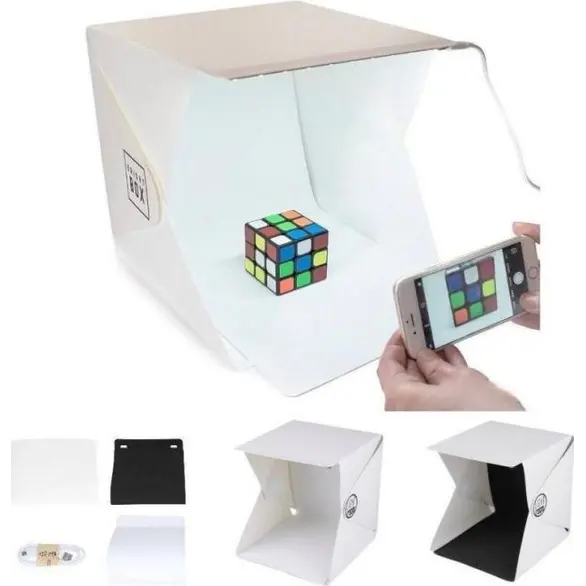 Photo studio cube tente boîte led lumière double fond photo kit d'exposition