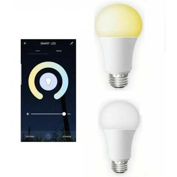 Ampoule led e27 lampe intelligente contrôle wifi 12w application lumière...