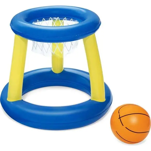 Cerceau Flottant Gonflable pour Jeu de Piscine de Basket avec Ballon 61cm
