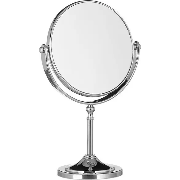 Socle de miroir rotatif à 360° sur deux côtés Maquillage de base en aluminium...