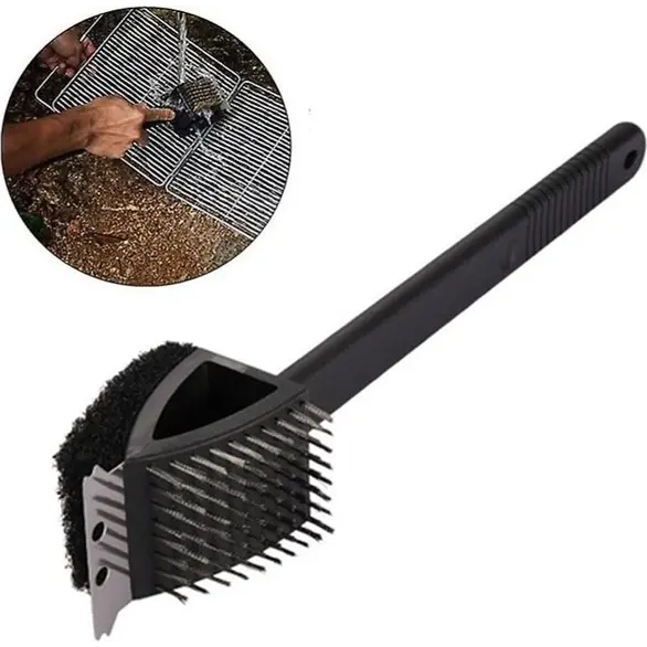 Double brosse pour barbecue BBQ grattoir outils grill grill fours 38 cm