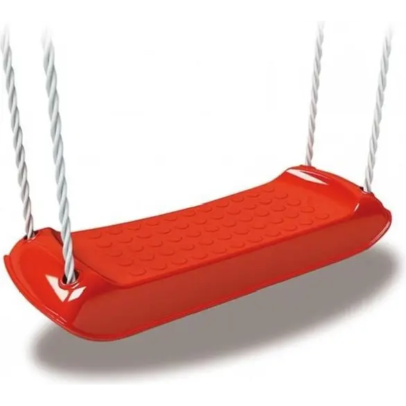 Siège pour Balançoire Planche Plastique Rouge avec Cordes pour Enfants Max.60kg
