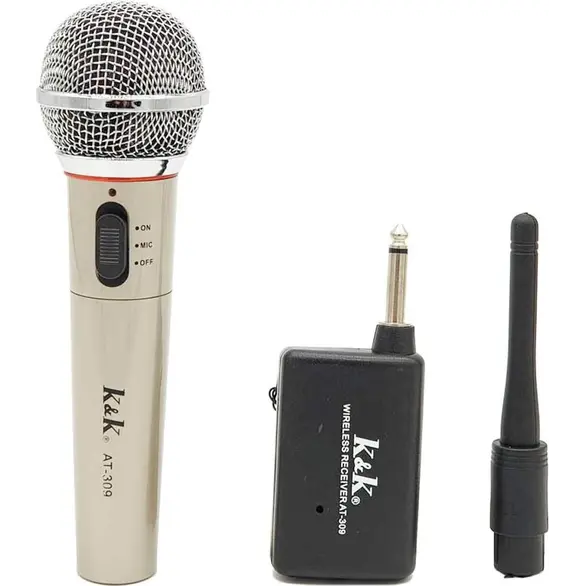 Microphone dynamique à récepteur sans fil pour karaoké vocal unidirectionnel...