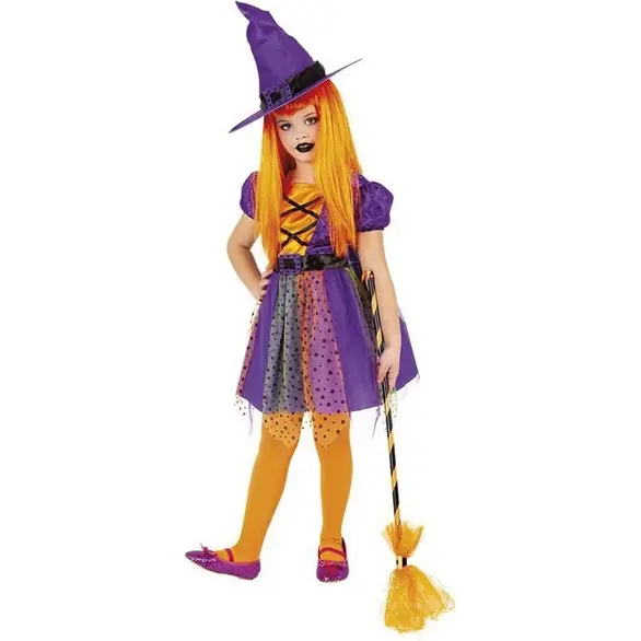 Déguisement de carnaval pour fille déguisement de sorcière 3 à 8 ans (3-4 ans)
