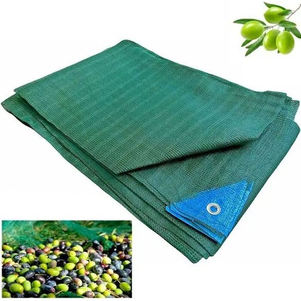 Oeillet renforcé anti-épine anti-déchirure filet de collecte olive 90 g/m2...
