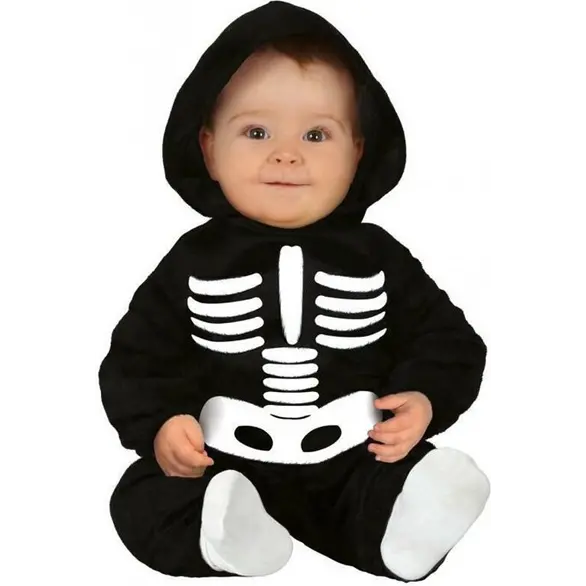Costume de squelette tenue de carnaval Halloween pour bébé nouveau-né 6-24...