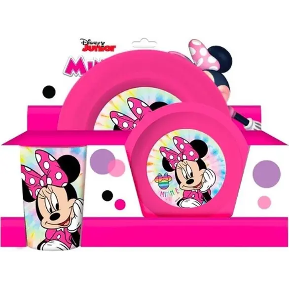 Service de petit-déjeuner 3 pièces Disney Minnie Mouse filles maternelle