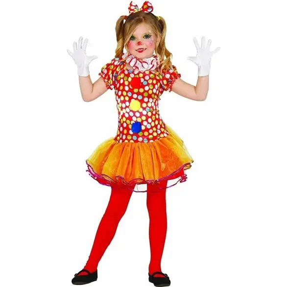Costume d'Halloween de clown coloré pour filles de 3 à 12 ans, carnaval (3-4...
