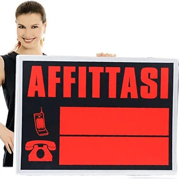 Panneau "AFFITTASI" format géant 70x50 cm PVC numéro de téléphone de location