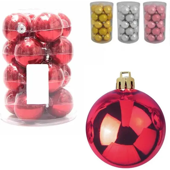 Pack de 24 boules de Noël colorées Diamètre 6 cm Décorations pour sapin de...