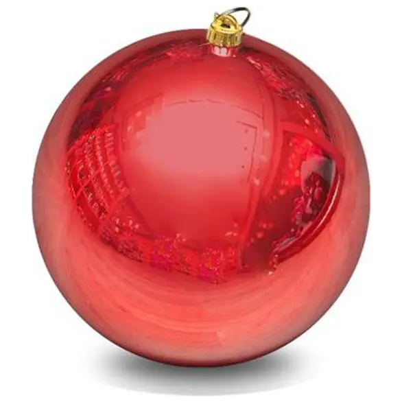 Boule de Noël 20cm rouge brillant  idée cadeau décorations de sapin de Noël