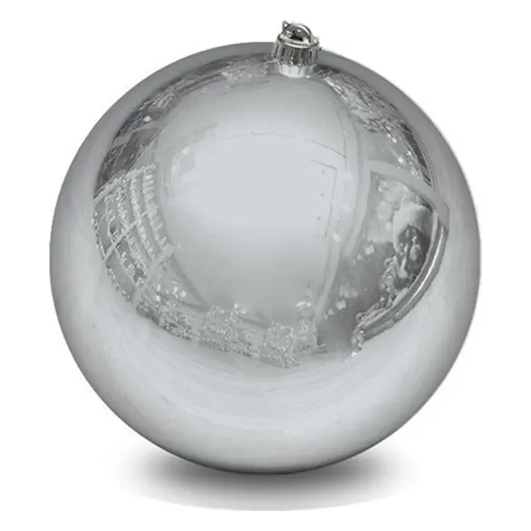 Boule de Noël 20 cm argentée brillante Idée cadeau Décorations de sapin de Noël