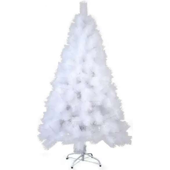 Sapin de Noël blanc artificiel réaliste, support en métal 90-180 cm (90 cm)