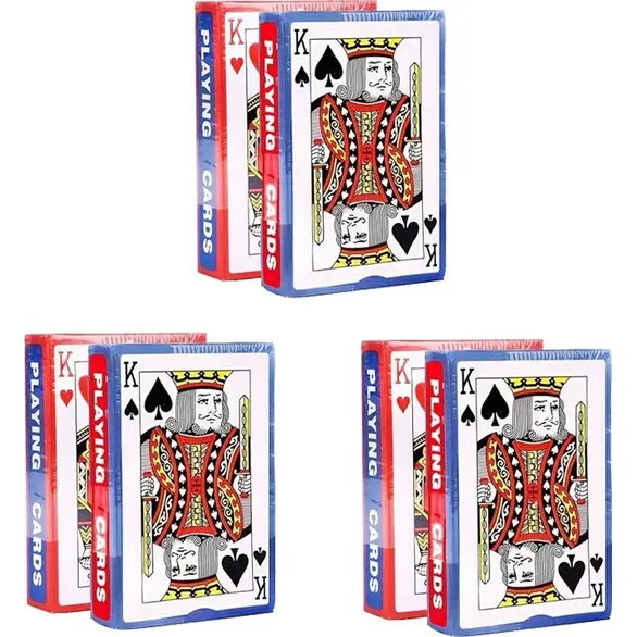 6 jeux de 52 cartes à jouer de poker plastifiées, Black Jack, Rummy Scala 40