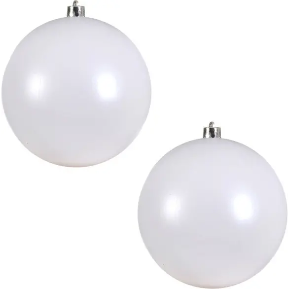2x boules de Noël 15 cm boule blanche pour décorer les arbres de Noël