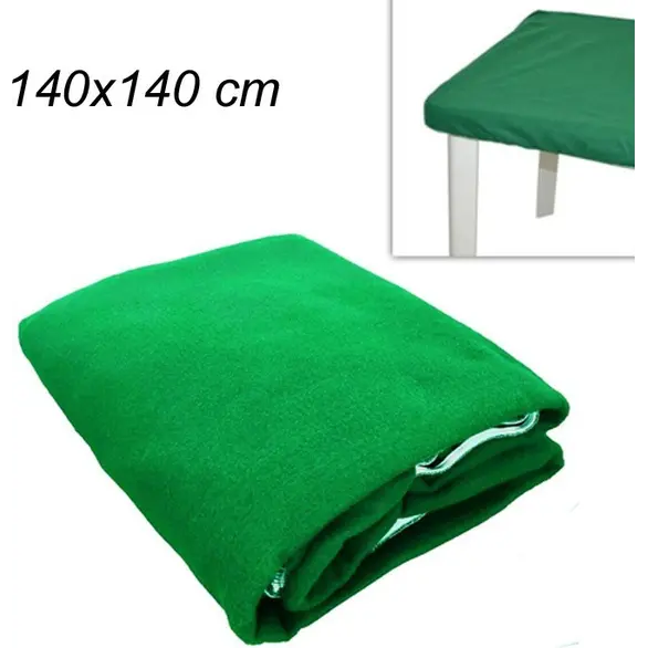 Nappe verte pour table de jeu, nappe en tissu Poker Blackjack 140x140 cm