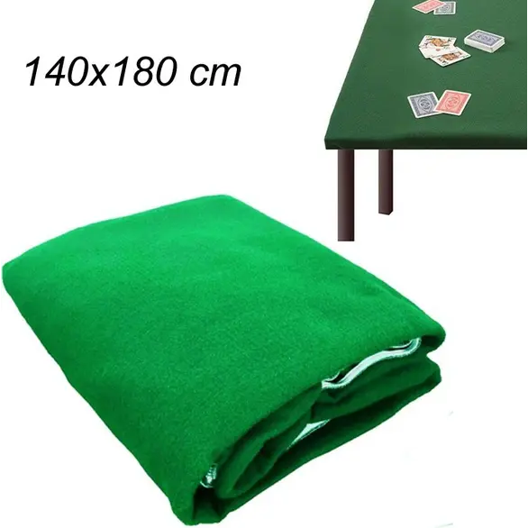Nappe verte pour table de jeu, tissu Poker Blackjack, 140x180 cm
