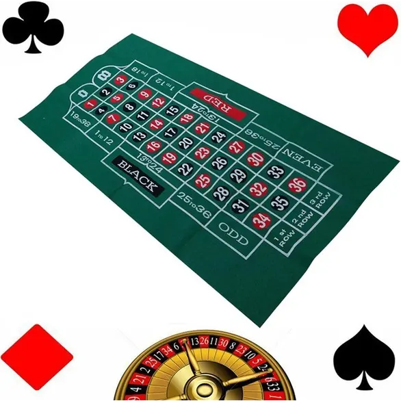 Tapis de table de roulette en tissu vert, 90x180 cm, nappe de jeu