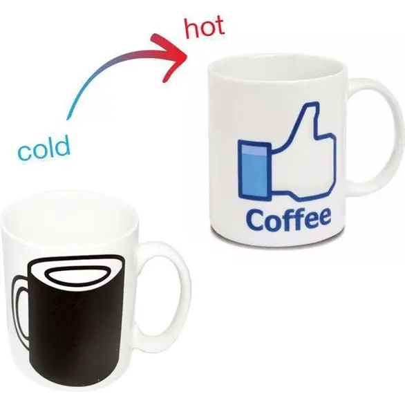 Mug change couleur en versant une boisson chaude céramique thermosensible
