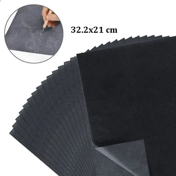 200x feuilles de papier carbone noir pour copie carbone 21x32,2 cm