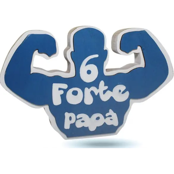 Ecriture décorative en bois bleu 6 Forte Papà fête des pères 12x18 cm
