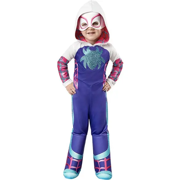 Déguisement carnaval Spider Woman Gwen nouvel univers Cosplay fille 2-3 ans
