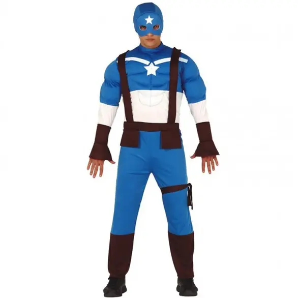 Costume de carnaval Captain America, super-héros pour hommes adultes 48/50