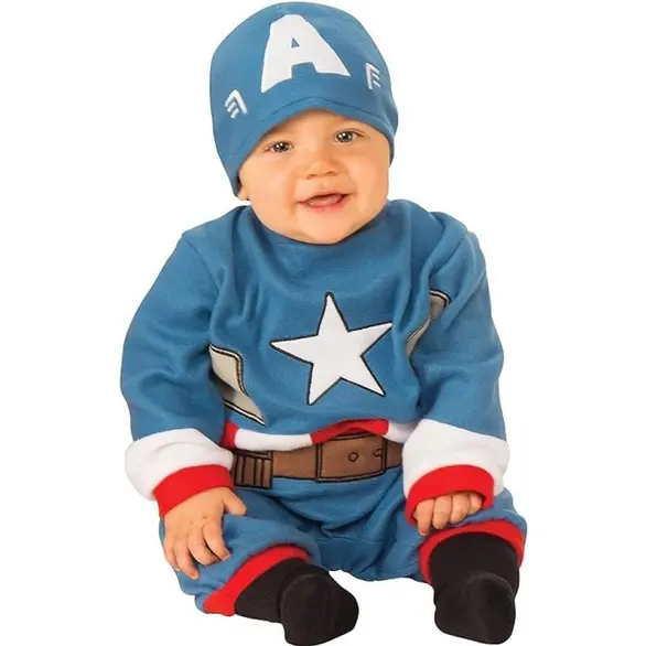 Costume de carnaval Captain America Marvel super-héros 0-6 mois Halloween
