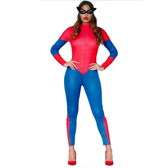 Costume de carnaval Spiderman, femme araignée robe de super-héroïne, fête M/L...