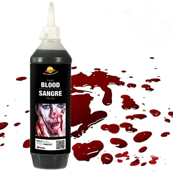 Faux sang en bouteille pour maquillage de Halloween et de carnaval 450 ml