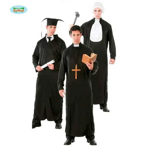 Costume de carnaval pour homme religieux Tunique juge prêtre diplômé Taille...