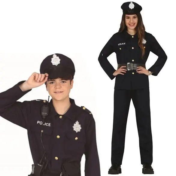 Costume de carnaval de policier Tenue de police unisexe pour garçons 14-16 ans