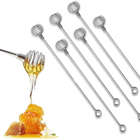 6x cuillère à miel bâton de miel épandeur de miel cuisine acier inoxydable