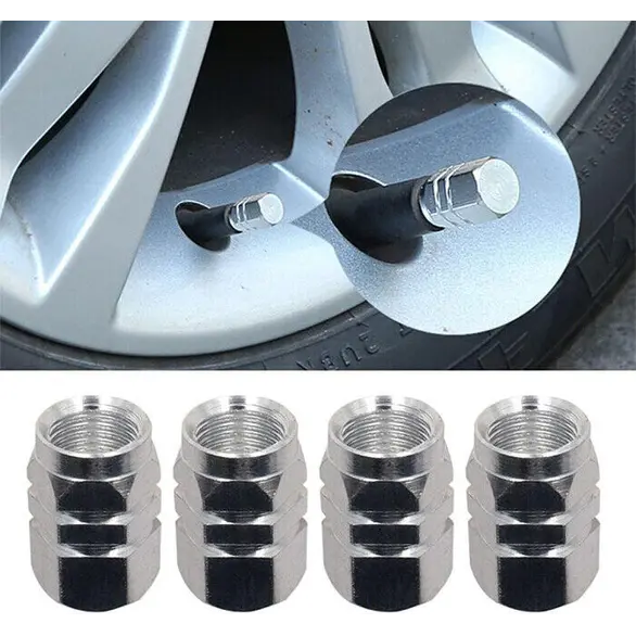 4 bouchons de valve de pneu, couvercles de valve de voiture en aluminium