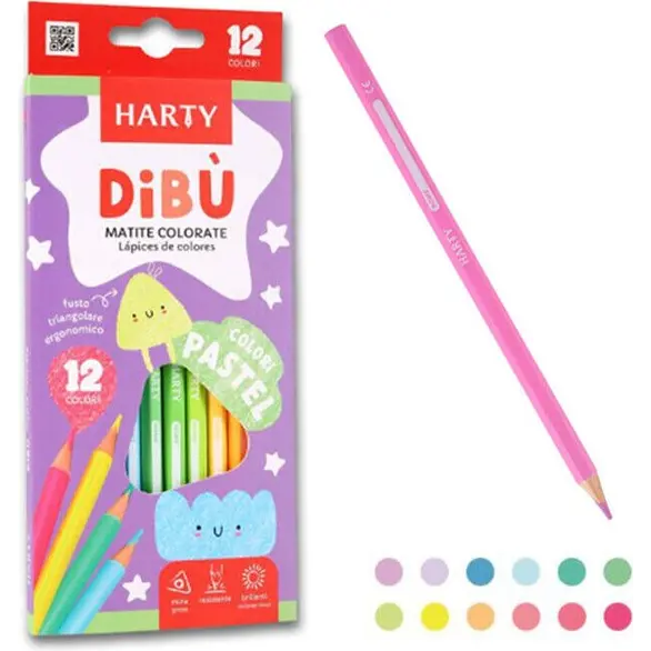 Crayons de couleur 12 couleurs pastel assorties pour dessiner des enfants à...
