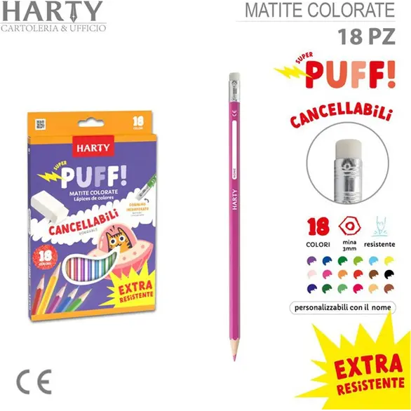 Crayons de couleur de 12/18/24 Trousse à crayons effaçable pour enfants (18...