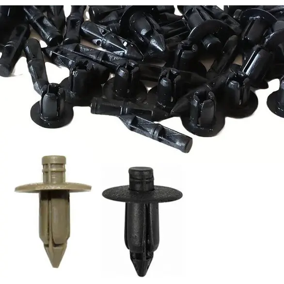 240x Rivets Clips de fixation polyvalents en plastique noir ou marron 8x6 mm
