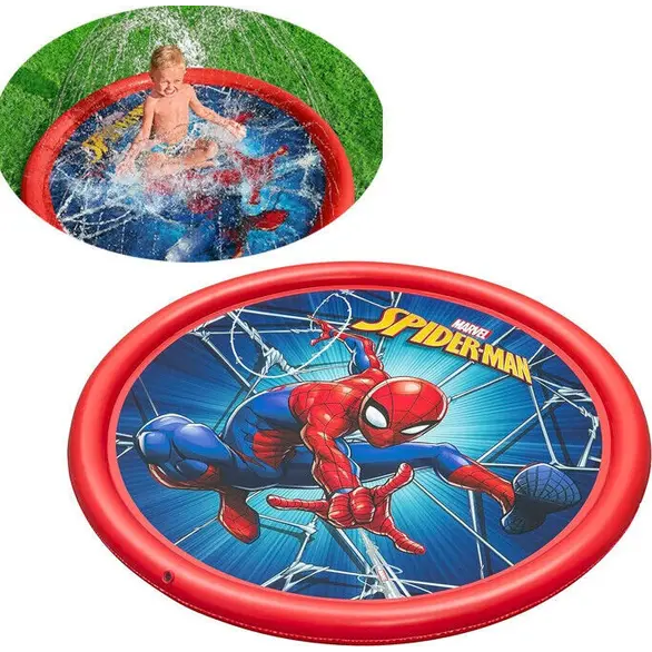 Tapis de jeu d'eau pour enfants Splash Pad 165 cm Spiderman piscine jardin