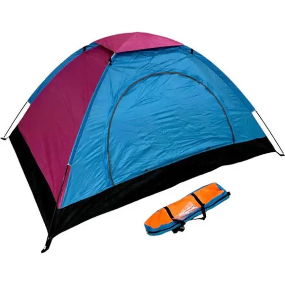 Tente de camping 200x100x100 cm 2 personnes avec fermeture éclair multicolore
