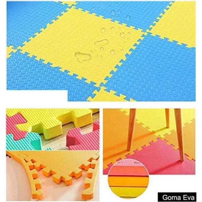4pcs Puzzle tapis pour enfants 60x60 cm Tapis en caoutchouc coloré pour...
