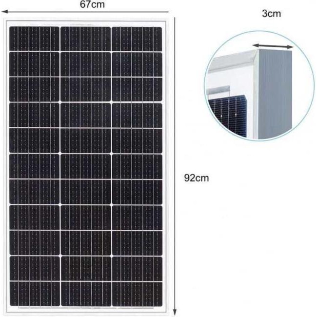 Panneau Solaire Monocristallin 100W watt Système Photovoltaïque Kit 92 x 67cm...