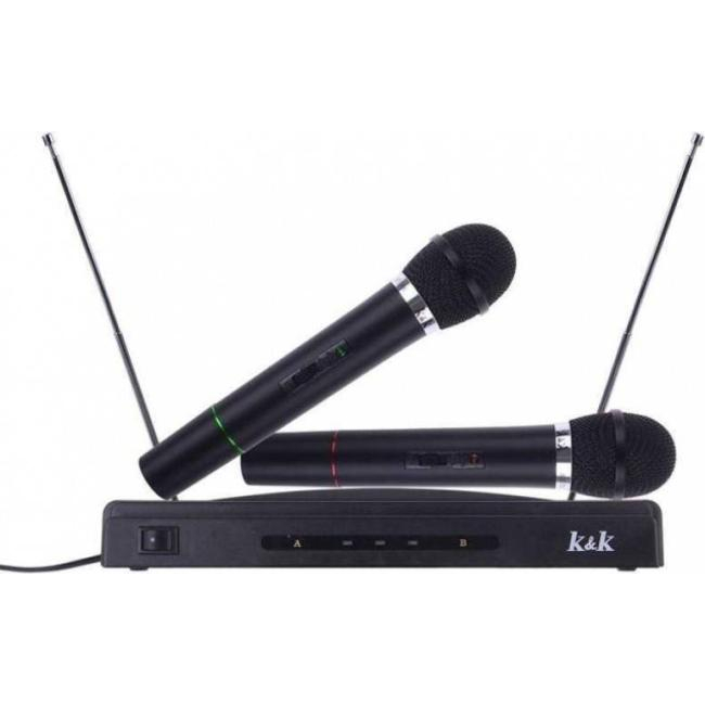 Paire de microphones sans fil à double canal avec unité de contrôle du kit...