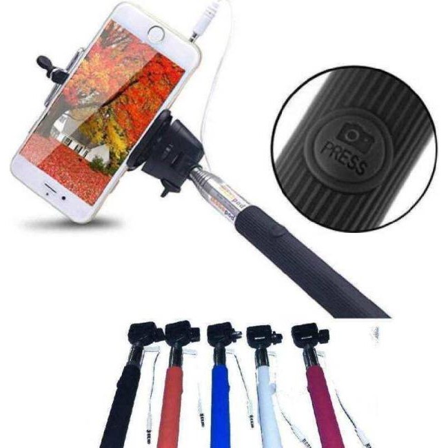 Monopode télescopique Selfie avec pince réglable et bâton extensible pour...