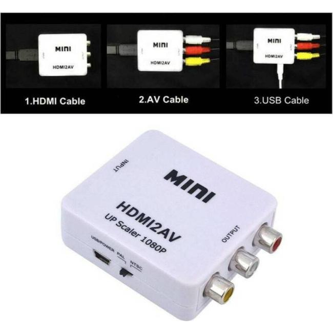 Le convertisseur d'adaptateur HDMI vers AV prend en charge les signaux audio...