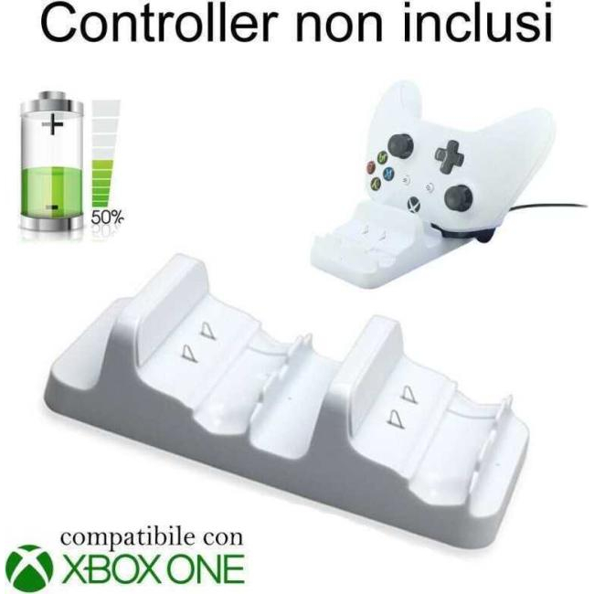 Support BLANC support de charge manette Xbox ONE S chargeur double Joystick