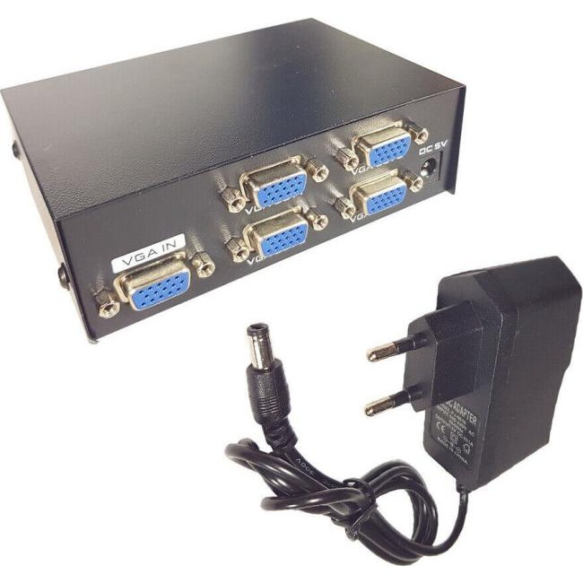 Séparateur vga 200 mhz 4 ports moniteur pc duplication de signal vidéo