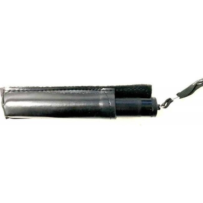 2x bâton télescopique extensible en acier noir 4 segments avec housse 7