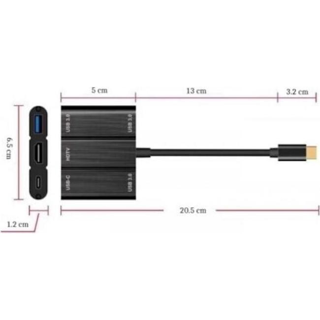 ADAPTATEUR Concentrateur USB-C Type C CÂBLE HDMI USB 3.0 Connecteur 4K...