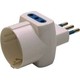 Adaptateur multiprise 3 places 10A 1 schuko + 2 prises italiennes bypass
